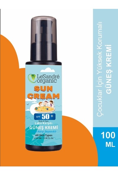 Le Sandre Organic Sun Cream Çocuk Güneş Kremi Çok Yüksek Koruma + Vitamin E Spf 50+ 100 ml