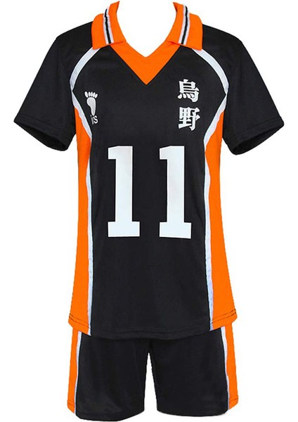 Haikyuu Shouyou Hinata Karasuno Jersey Cosplay Kostüm - Siyah (Yurt Dışından)