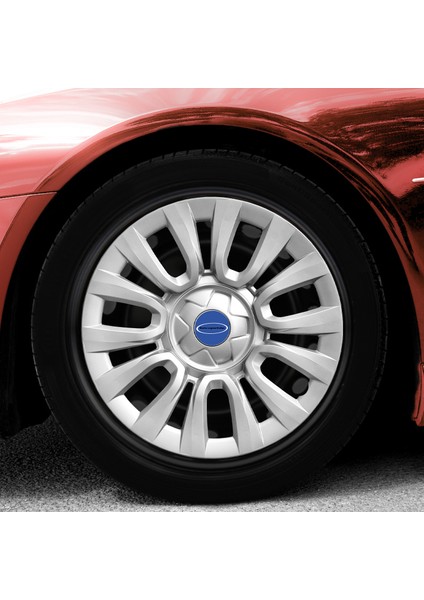 Ford Courier 15 Inç Jant Kapağı Amblemli Gri 4 Adet 1 Takım 109