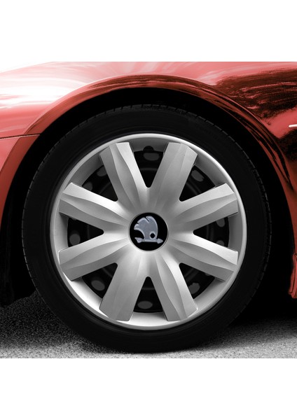 Skoda Scala 13 Inç Jant Kapağı Amblemli Gri 4 Adet 1 Takım 115