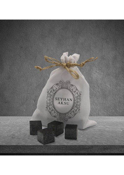 Gift Kişiye Özel Isimli Özel Kesesinde 12’li Doğal Granit Viski Soğutma Taşı Seti - Model 9 fiyatları