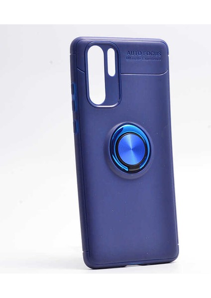 Huawei P30 Pro Kılıf Yüzüklü Silikon Range - Mavi