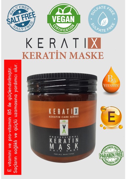 Keratıx Professıonal Keratin Care Hızlı Uzama Etkili Onarıcı Saç Bakım Maskesi 500 ml fiyatları