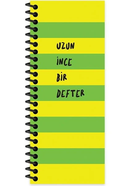 Keskin Color 8X21 Düz Uzun Ince Bir Defter - Yeşil