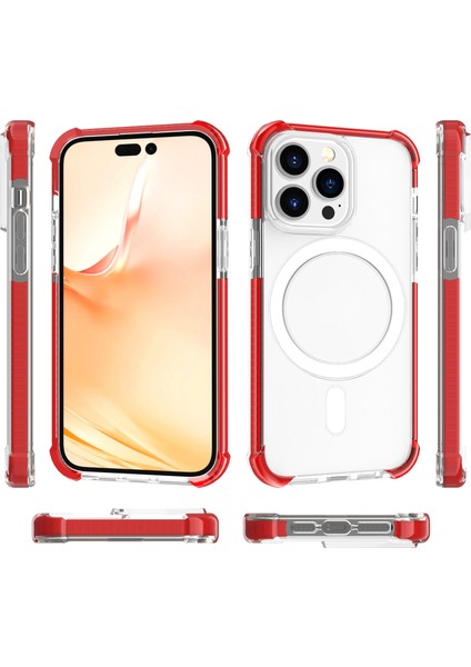 iPhone 14 Pro Için Magsafe Manyetik Akrilik Telefon Kılıfı - Kırmızı (Yurt Dışından) modelleri