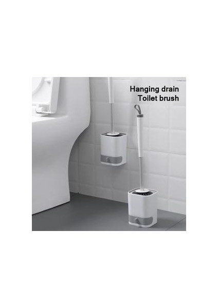 Banyo Tuvalet Fırçası Kafa Tutucu Tutucu Kolu ile Yumuşak Kıllar Banyo Temizleme Seti Duvara Monte Klozet Aksesuarları | Tuvalet Fırçası Tutucular