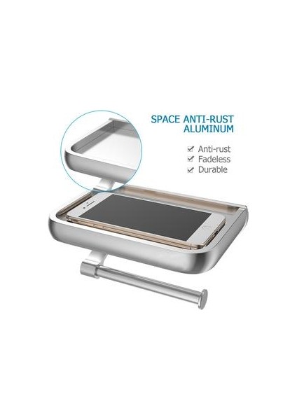 Paslanmaz Çelik Tuvalet Kağıdı Tutucu Banyo Duvara Montaj Wc Kağıt Telefon Tutucu Raf Havlu Rulo Raf Aksesuarları Banyo | Kağıt Tutucular(Yurt Dışından)