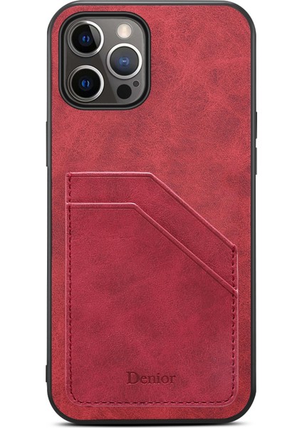 Iphone 13 Pro Max Green İçin Kart Yuvaları Pu+Tpu Kılıf (Yurt Dışından)