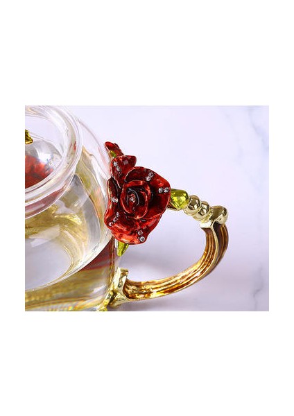 Emaye Cam Demlik 3D Çiçek Su Isıtıcısı Avrupa Tarzı Yaratıcı Drinkware | Çaydanlıklar fırsatları