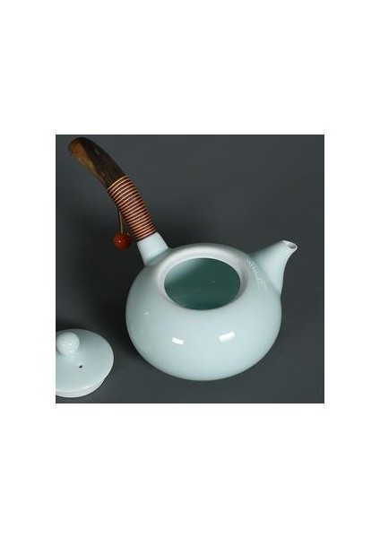 El Yapımı Japon Tarzı Celadon Çaydanlıklar Seramik Kung Fu Çay Seti Ahşap Saplı Çin Porselen Chinaware Çay Su Isıtıcısı | Set Çay | Set Woodtea Setleri Porselen fiyatları