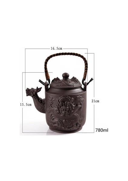 760ML Ejderha Çaydanlıklar Mor Kil Çay Potu Zisha Su Isıtıcısı Çin Kung Fu Drinkware Büyük Kapasiteli Çay Su Isıtıcısı Seramik Teaset | Çaydanlıklar