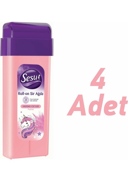 Roll-On Kartuş Sir Ağda Pudralı Hassas Ciltler 100 ml + 4 Adet