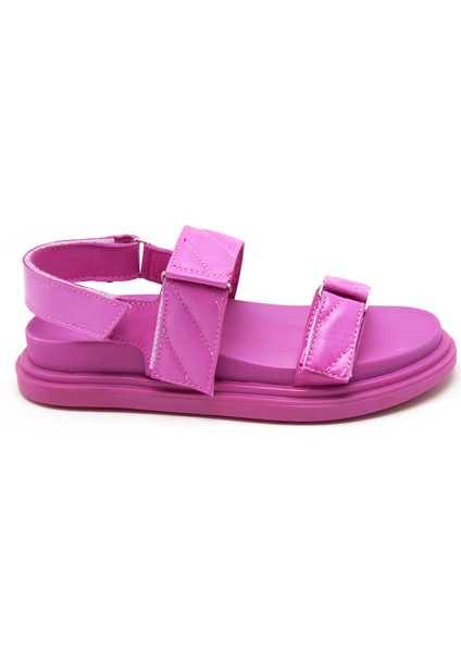 Rene Pembe Kadın Deri Sandalet