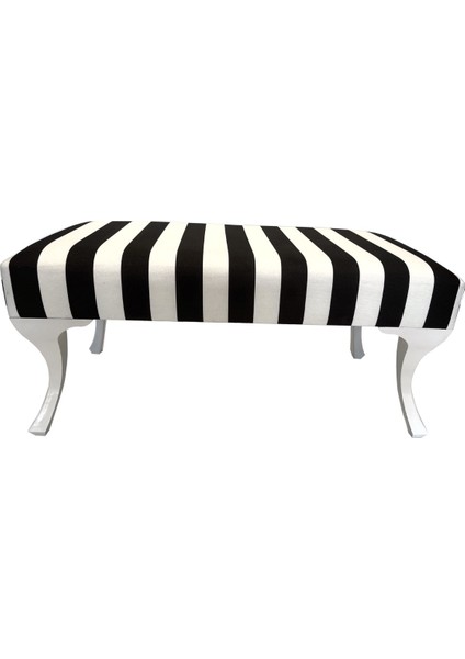 Siyah Beyaz Çizgili Bench Puf
