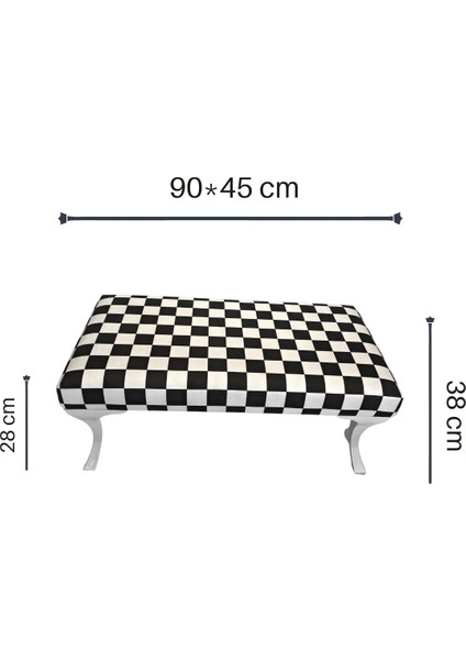 Dama Desenli Bench Puf