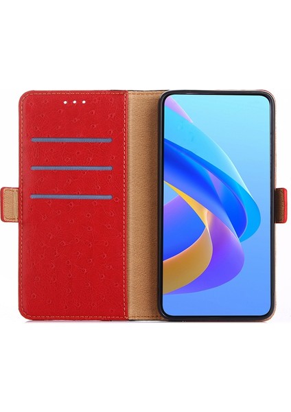 Samsung Galaxy A23 5g Kırmızı Için Devekuşu Doku Deri Kılıf modelleri