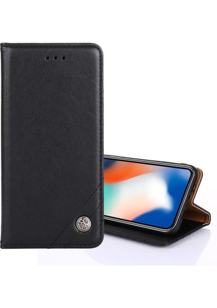 Samsung Galaxy A23 5g Siyah Için Retro Deri Kılıf