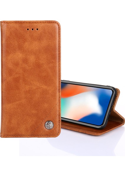 Samsung Galaxy A23 5g Kahverengi Için Retro Deri Kasa