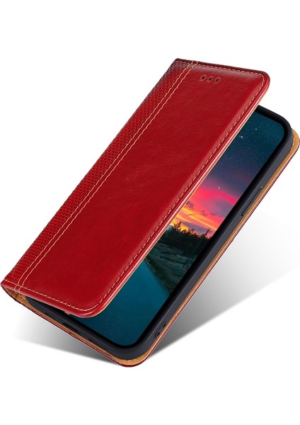 Samsung Galaxy F52 5g Kırmızı Için Pu Telefon Kılıfı modelleri