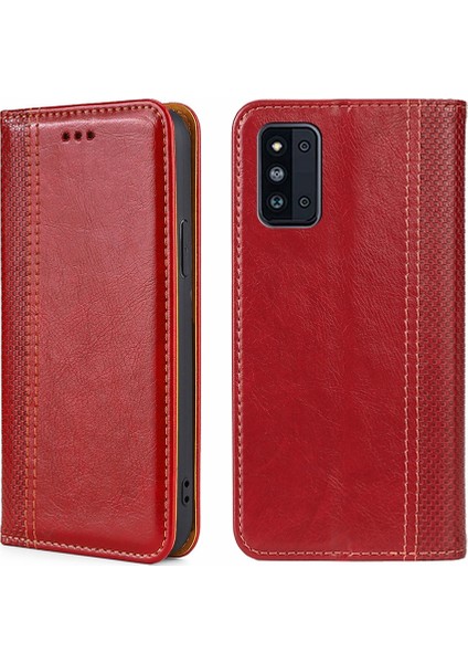 Samsung Galaxy F52 5g Kırmızı Için Pu Telefon Kılıfı fırsatları