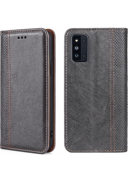 Samsung Galaxy F52 5g Gray Için Pu Phone Kılıfı fırsatları