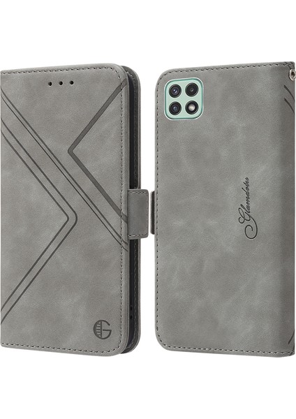 Samsung Galaxy A12 5g / 4g Gri Için Geometrik Çizgi Pu Kasası fiyatları