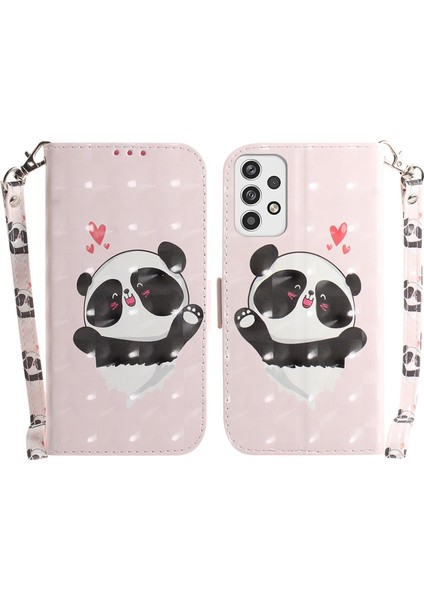 Samsung Galaxy A23 Heart Panda Için Deri Telefon Kılıfı modelleri