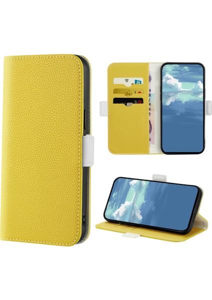 Iphone 13 Pro Max Yellow Için Litchi Doku Kılıfı fiyatları