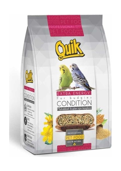 Quik Muhabbet Kuşu Kızıştırıcı Yem 150 Gram - Kondisyon Enerji Yemi 1 Adet 150 gr
