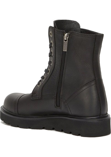 Tums Bot 36-40 Black Baskılı Deri