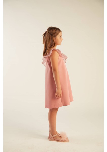 Kız Çocuk Fırfırlı Tek Omuz Elbise (Gül Kurusu) fiyatları