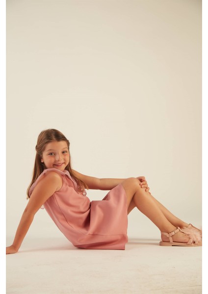 Kız Çocuk Fırfırlı Tek Omuz Elbise (Gül Kurusu) fırsatları