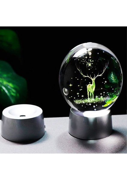 Geyik Temalı 3D Renkli Işıklı Cam Küre fırsatları