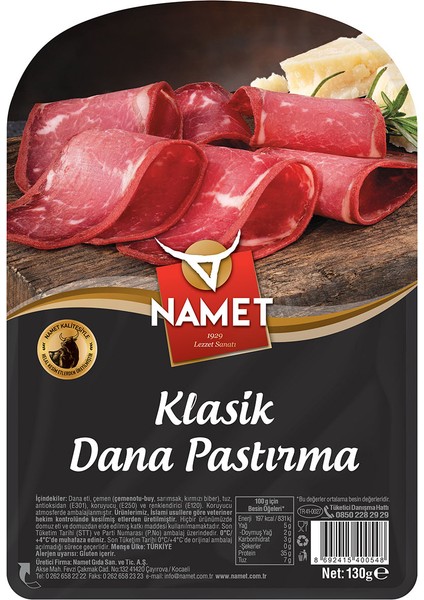 Dana Dılımlı Klasık Pastırma 130 gr