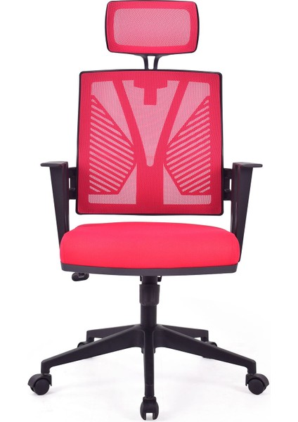 Savona Kırmızı Fileli Pls Makam Koltuğu Ofis Koltuğu