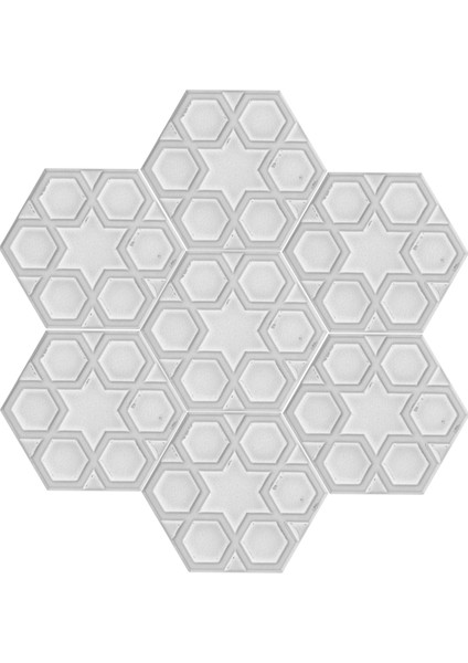 15X17 cm Rölyefli Yıldız Beyaz Altıgen Çini Karo fiyatları