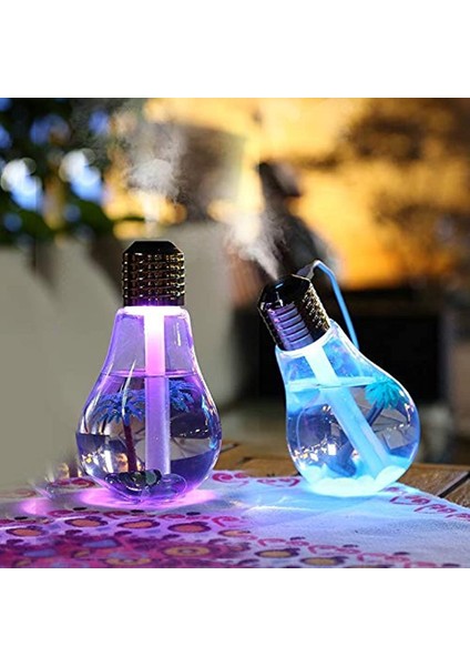 Ampül Hava Nemlendirici Usb|7 Renkli Kaliteli Dekoratif Buhar MAKINESI-400 ml Hazneli Gece Lambası