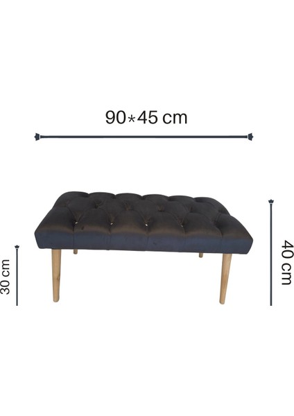Siyah Capitone Bench Puf