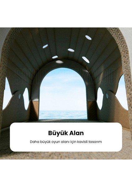 Oluklu Kedi Tüneli Kedi Oyuncakları - Mavi (Yurt Dışından)