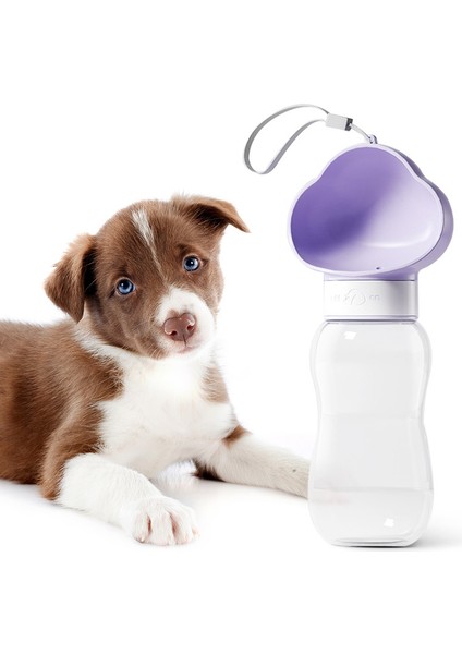 Portatif Köpek Su Şişesi 600 ml - Mor (Yurt Dışından)