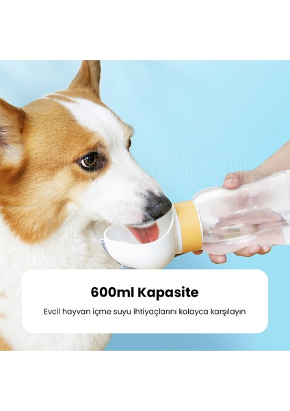 Portatif Köpek Su Şişesi 600 ml - Mor (Yurt Dışından)