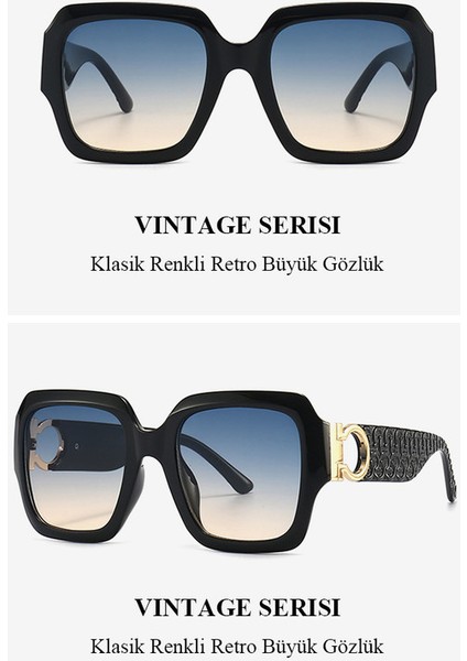 Vintage Tarz Unisex Güneş Gözlüğü - Siyah Beyaz (Yurt Dışından) fiyatları
