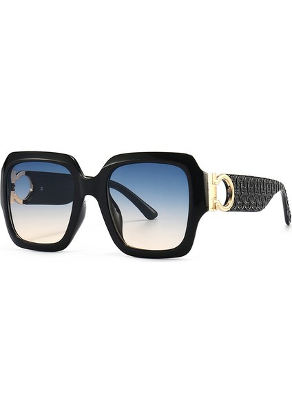 Vintage Tarz Unisex Güneş Gözlüğü - Siyah Mavi (Yurt Dışından)