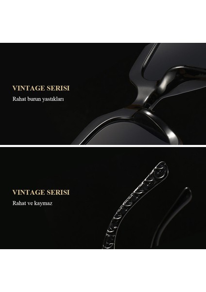 Vintage Tarz Unisex Güneş Gözlüğü - Siyah Mavi (Yurt Dışından) indirimleri
