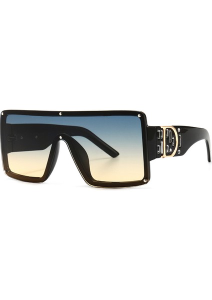 Vintage Tarz Unisex Güneş Gözlüğü - Siyah Mavi (Yurt Dışından)