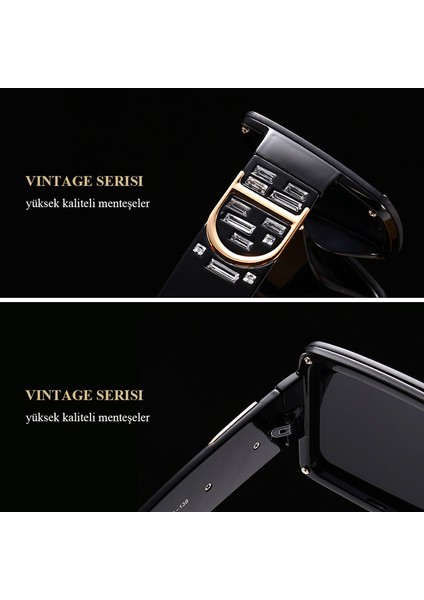 Vintage Tarz Unisex Güneş Gözlüğü - Siyah Mavi (Yurt Dışından) modelleri