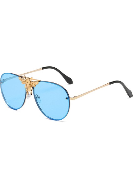 Vintage Tarz Unisex Güneş Gözlüğü - Mavi (Yurt Dışından)