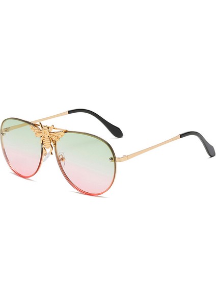 Vintage Tarz Unisex Güneş Gözlüğü - Yeşil Pembe (Yurt Dışından)