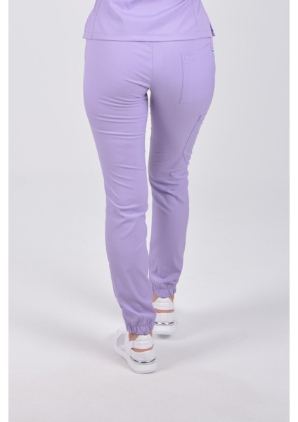 Lila Likralı Jogger Pantolon