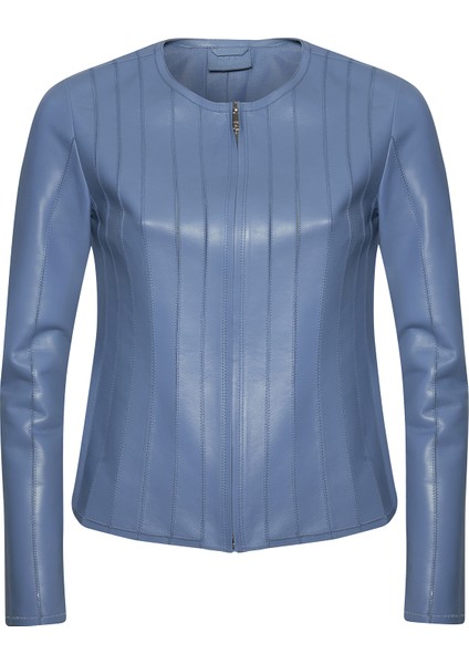 Deundria Kadın Fit Panelli Deri Ceket